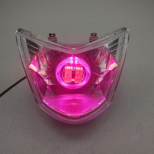 件GY6鬼火100一代LED天使恶魔眼大灯总成 12V摩托车配件改装 包邮