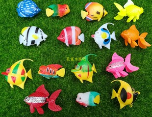鱼缸造景装饰品生产销售仿真鱼塑料鱼假鱼水柱灯用塑料鱼假热带鱼