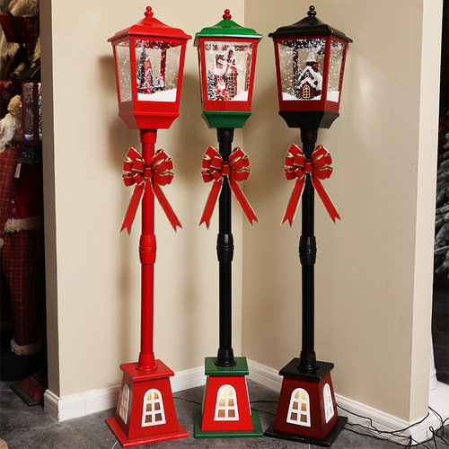 电动漂雪花圣诞装饰品雪景摆件