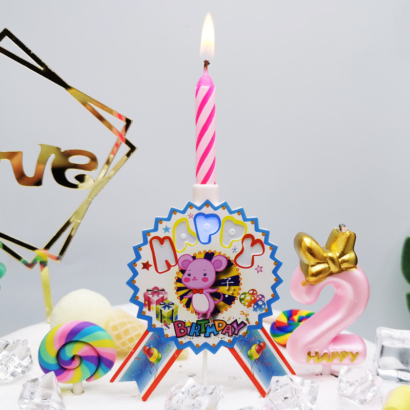 音乐发光蛋糕龙蛇儿童蜡烛