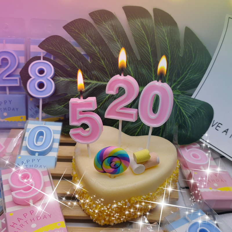 糖果色数字生日蛋糕儿童结婚蜡烛图片