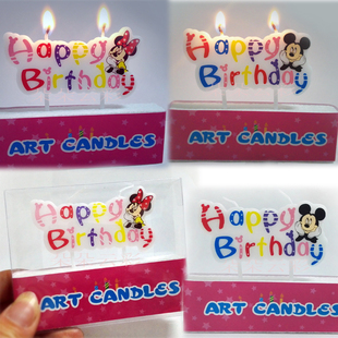 生日蜡烛HAPPY BIRTHDAY字牌卡通老鼠生日快乐宝宝字母蛋糕装饰