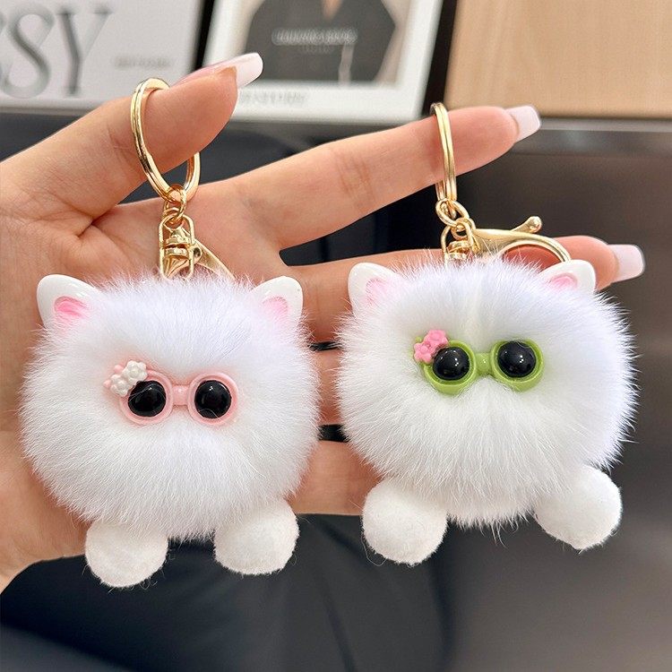 可爱仿獭兔毛绒小煤球钥匙扣女精致搞怪玩偶包包挂件汽车钥匙配饰,节庆用品/礼品,钥匙扣,淘宝优惠券,粉丝福利购,淘宝优惠卷
