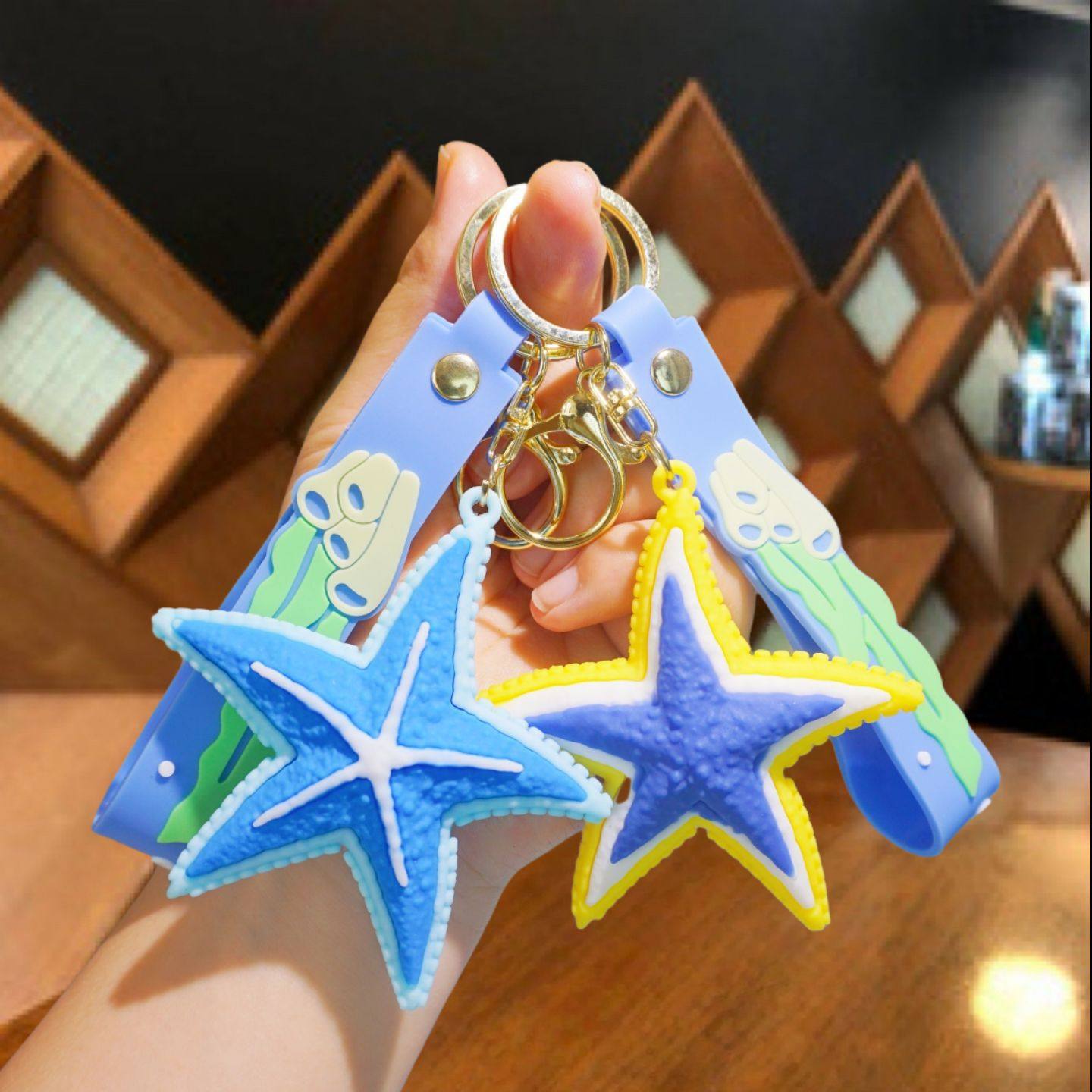 创意彩色海星钥匙扣女新款公仔包包挂件汽车钥匙链书包挂饰小礼品,节庆用品/礼品,钥匙扣,淘宝优惠券,粉丝福利购,淘宝优惠卷