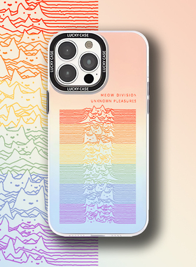 萌猫のJoy Division可爱猫猫摇滚乐队imd镭射手机壳适用于iPhoneAir苹果17Pro16创意个性艺术华为pura80