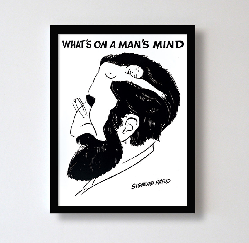 男人的思想实木有框画装饰画现代简约画另类海报酒吧装饰画ktv画