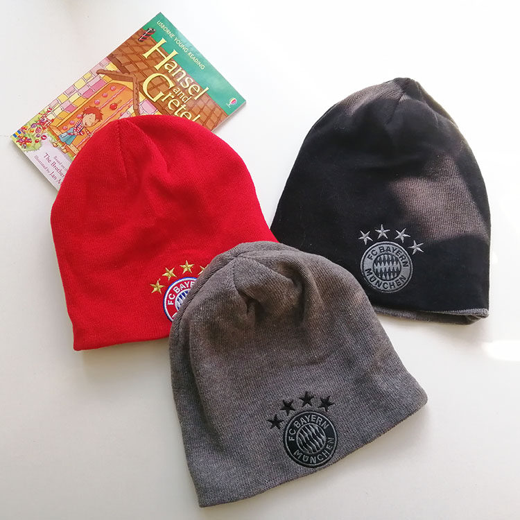 包邮外贸Beanie双面刺绣冷帽针织运动帽男女帽子情侣毛线帽套头帽