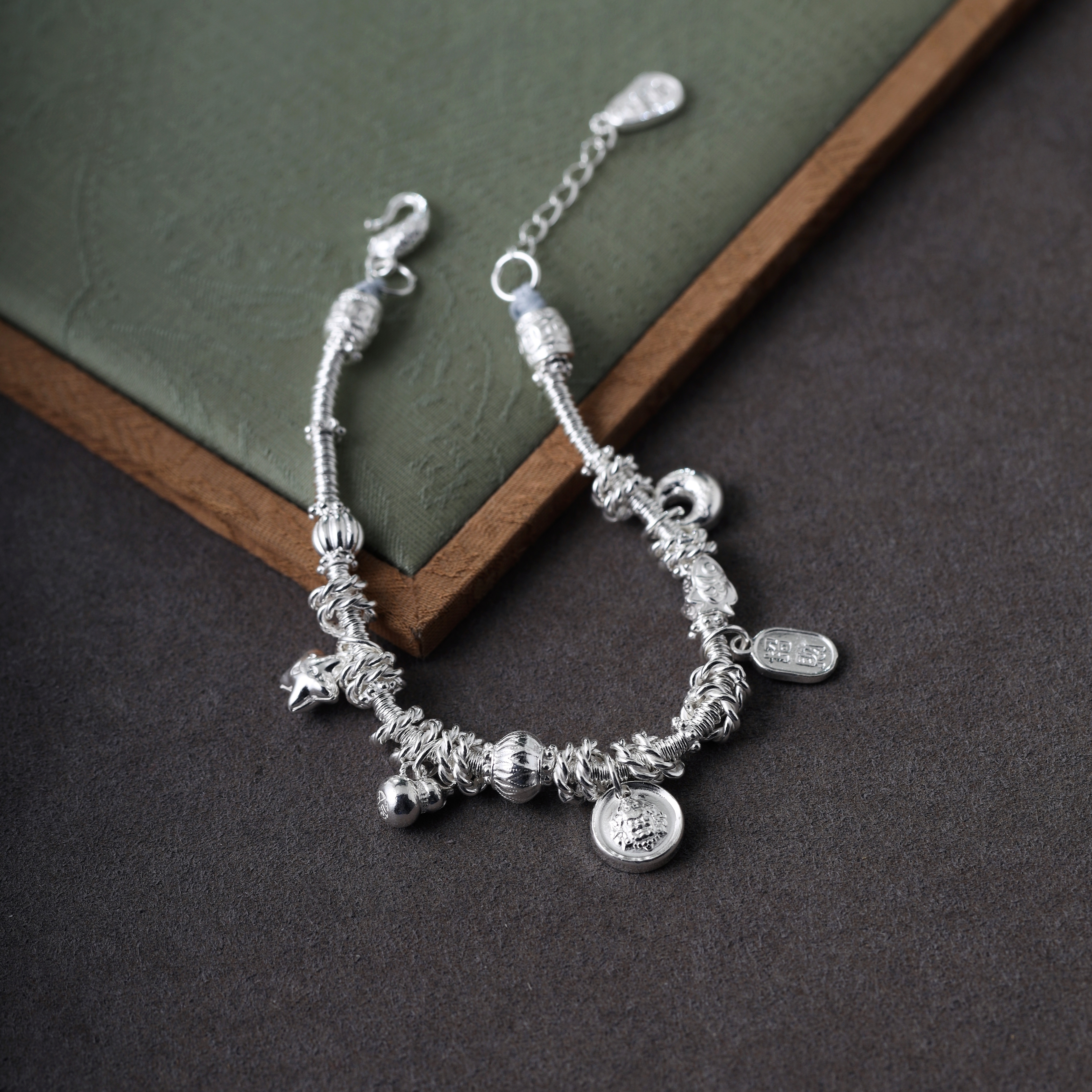 熙素999足银福禄盈财小碎银手链