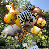 卡通动物氦气飘空铝膜气球儿童生日派对装 饰道具宝宝绑腿玩具布置