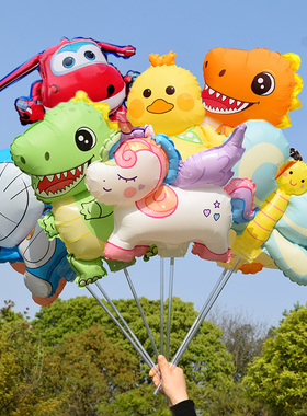 6.1儿童节充气夹片手持卡通动物气球生日玩具夜市摆摊地推小礼品