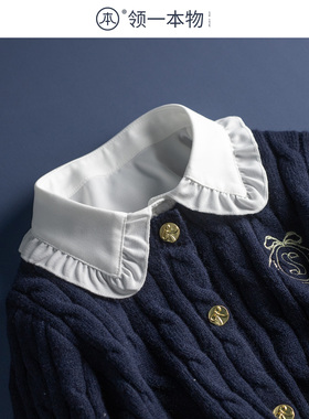 雪纺花边假领子白色百搭学院风休闲荷叶边装饰叠穿内搭淑女范衣领