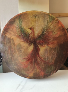 手工皮鼓手抓鼓文王鼓手鼓伴奏乐器Shaman Drum小众乐器直径50