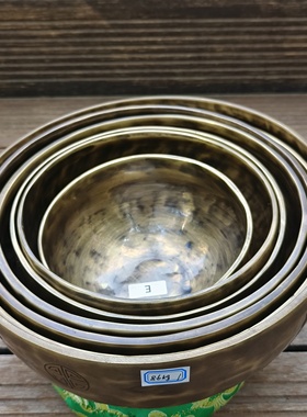 颂钵疗愈工具七件套钵尼泊尔手工钵音碗摆件梵音钵放松静心佛音钵