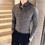 A431-1069-特P50纯色长袖衬衫男免烫可或仓库M-5XL，男装衬衫，星座401B（原A431）