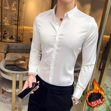 2025冬装英伦加绒免烫长袖衬衫A6011加绒P75不加绒P65M-5XL，男装衬衫，星座401B（原A431）