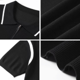 2026夏季冰爽丝半拉链透气短袖POLO衫薄款T恤401B-PL666-P65，男装T恤，星座401B（原A431）