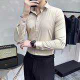 2025春季新款无痕压胶纯色修身高端8色长袖衬衫A431-WH01-特P60，男装衬衫，星座401B（原A431）