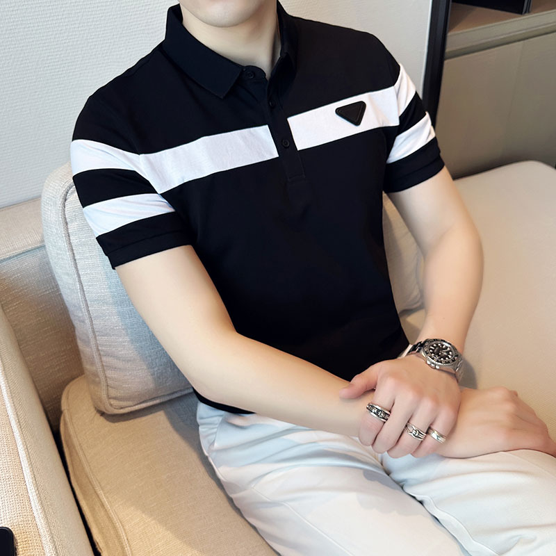 2025夏季新款英伦拼色休闲修身短袖polo衫翻领t恤A431-PL556-P55,男装T恤,星座401B（原A431）