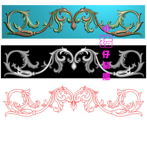 工艺洋花石雕石膏套图精雕图JDP浮雕图521软件图BMP灰色图