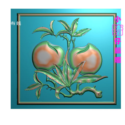 精雕图 寿桃 仙桃 桃子JDP浮雕图BMP灰图521软件图