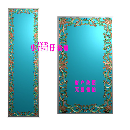 四角荷花莲花洋花边框装饰框521精雕图软件图JDP浮雕图石/木雕BMP