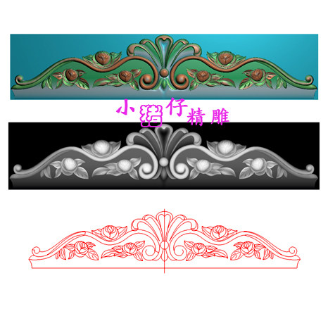 玫瑰牡丹花背板雕花套图精雕图JDP浮雕图521软件雕刻图BMP