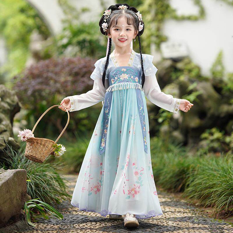 2026新款儿童汉服超仙春季女童古装古风唐装春装童装裙子厂家直销