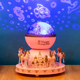 卡通梦幻七彩灯星空投影旋转木马音乐盒儿童圣诞节生日礼物送女孩