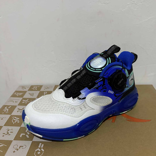 安踏儿童正品夏季网面透气纽扣款防滑男童运动蓝球鞋312429952