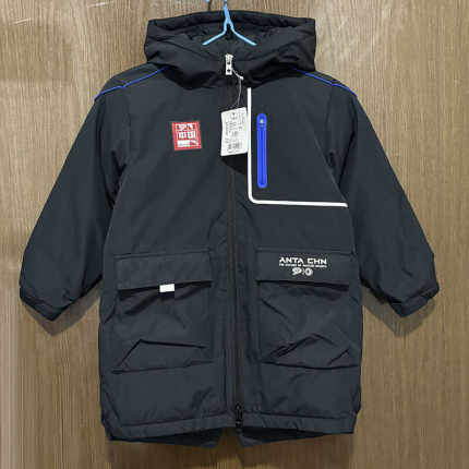 安踏儿童正品冬休闲童中长款潮羽绒服男童保暧上衣外套352319810