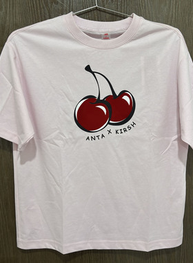 安踏正品夏季kirsh联名樱桃TEE短袖女款运动t恤甜酷上衣162428121
