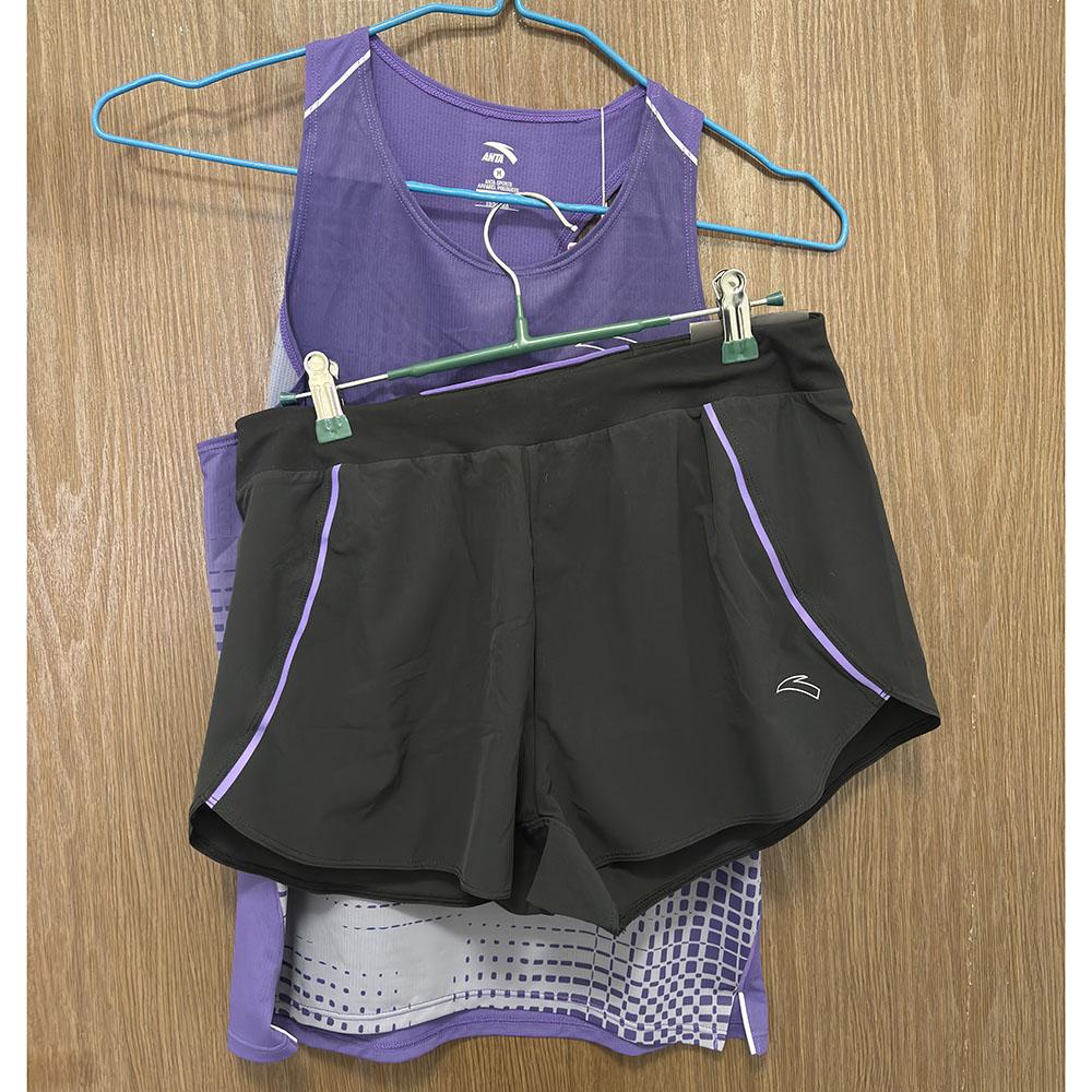 安踏正品专业跑步无袖背心短裤