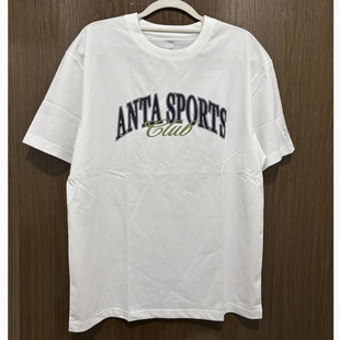 安踏正品夏圆领宽松透气吸湿舒适针织运动潮流短袖T恤衫152438110