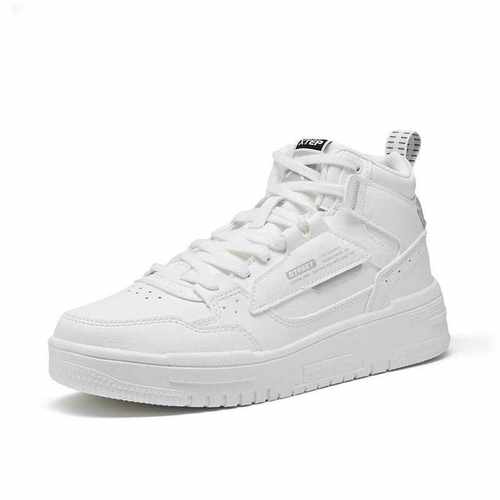 板鞋特步新款皮面学院高帮青年