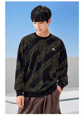 安踏正品春秋休闲潮卫衣男运动时尚长袖上衣宽松打底衫152318706