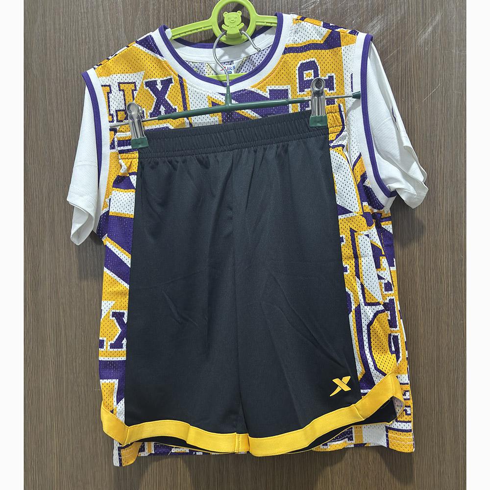 特步儿童正品夏比赛服透气短袖短裤蓝球男童运动套装677225383405