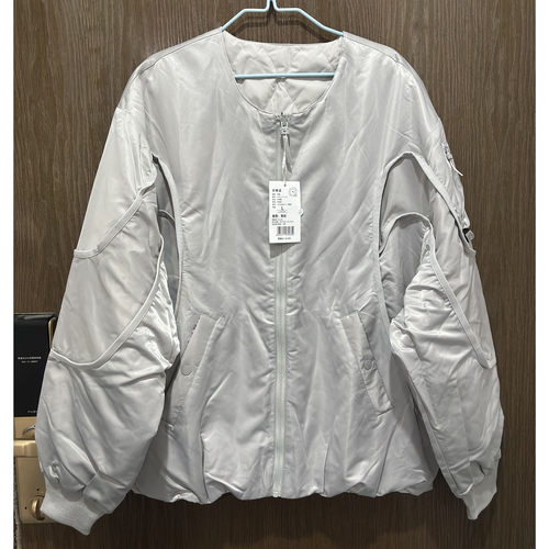 安踏正品冬保暧无领宽松青年棉服