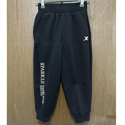 特步儿童针织九分运动女裤