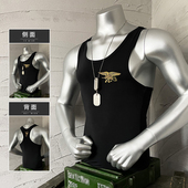男打底衫 跨栏背心黑色弹力修身 速干薄料工装 海豹突击队男背心夏季