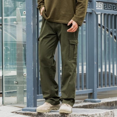 户外登山军绿色工装裤男春夏直筒修身休闲裤纯棉耐磨透气运动长裤