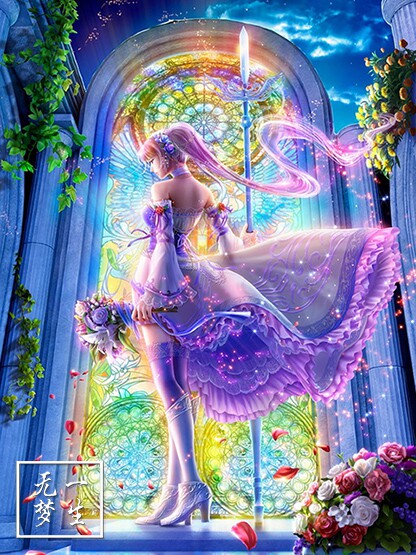 diy钻石画唯美动漫玫瑰公主方钻满钻圆钻贴钻画十字绣钻石绣 包邮