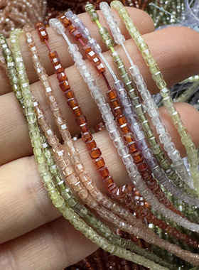 2mm锆石方糖切面切角串珠手链项链散珠正方直孔串饰掌柜推荐款