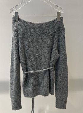 2026春季新款女装简约风圆领腰带针织衫毛衣时尚百搭显瘦BR801199