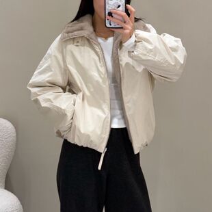 现货 明星同款2025冬季新款百搭厚款双面穿毛绒派克外套女ED2020