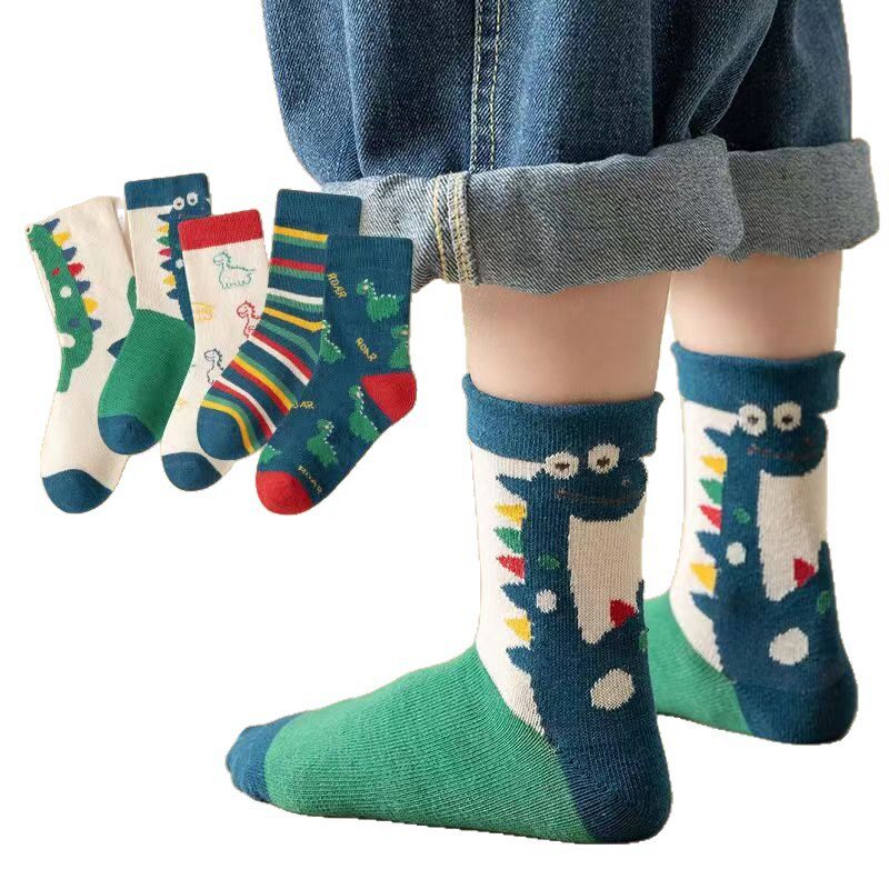 【爆款】儿童袜子男童袜子中筒春秋季宝宝男孩韩版卡通中大童厂家