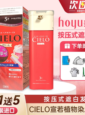 日本hoyu美源CIELO宣若染发剂植物健康遮白发纯泡泡沫膏霜女进口
