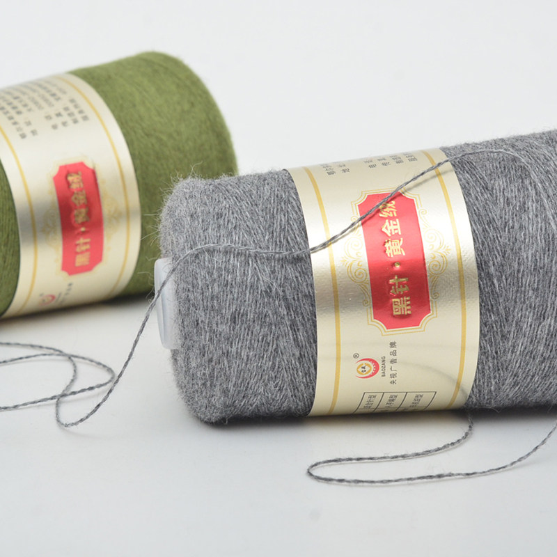 BLACK NEEDLE GOLD CASHMERE TREASURE HAND-KNITTED MACHINE FINE CASHMERE LINE BLACK NEEDLE MINK WOOL WOOL SCARF LINE