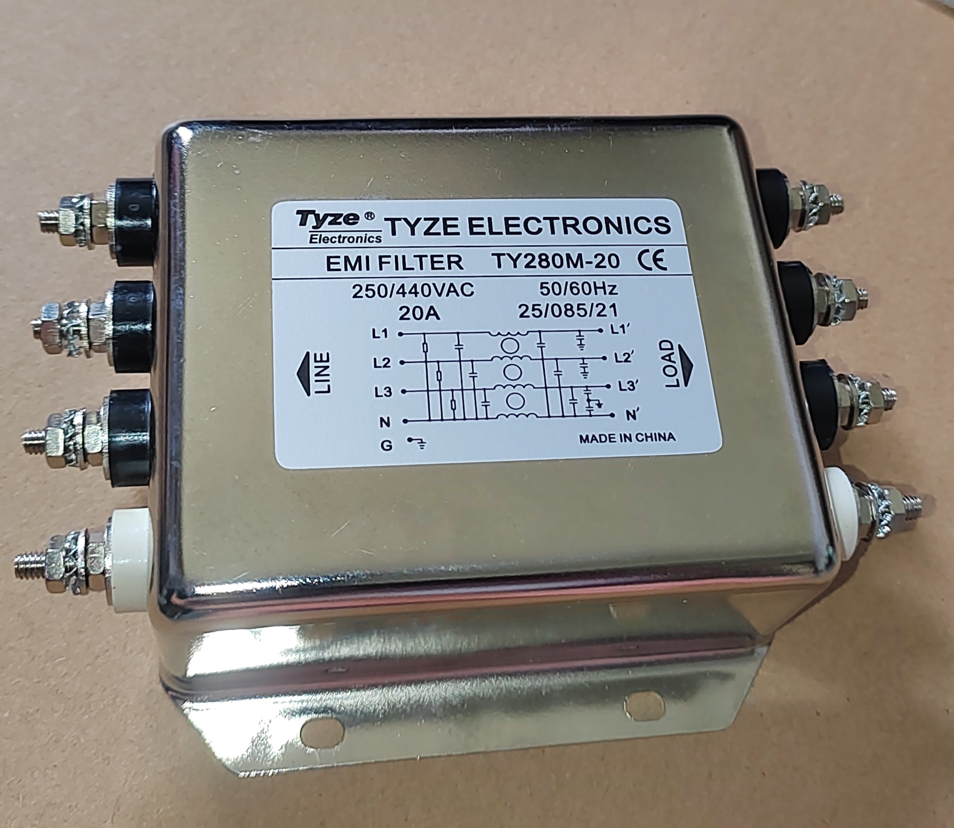 三相四线电源滤波器TY280M-20A泰泽TYZE原厂全新