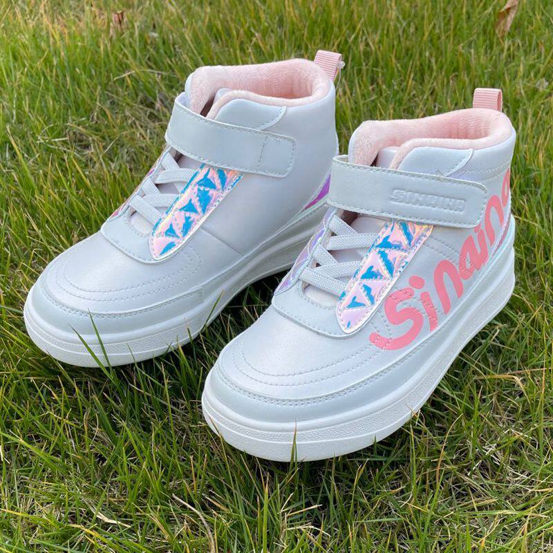 正品斯乃童鞋冬新女中大童加绒保暖小白鞋儿童运动板鞋sc0460160