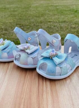 斯乃纳童鞋专柜同款2023夏款SP324015女幼童软底亮灯公主包头凉鞋